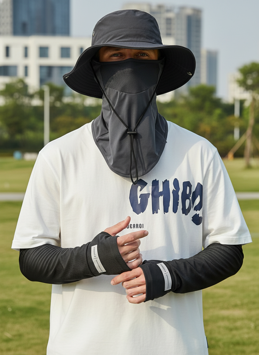 🎉 UV Protection Bucket Hat with Face Cover