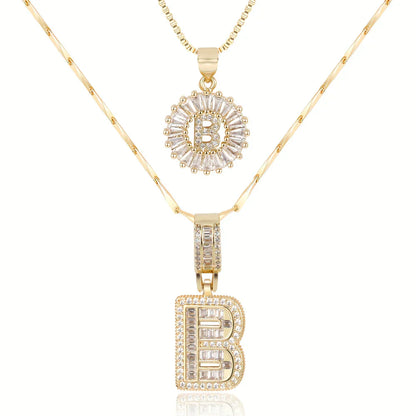 💖2 Pack - Initial Letter Pendant Necklaces