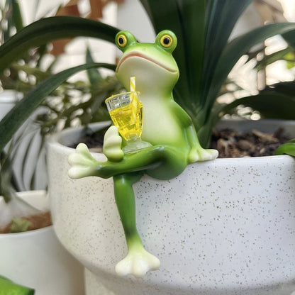 🐸 Frog Flower Pot Hanger Ornament🍷