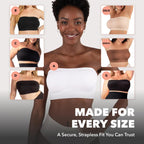 🤎Convertible Strapless Bandeau Bra with Wireless Comfort, Anti-Slip Grip & Removable Straps