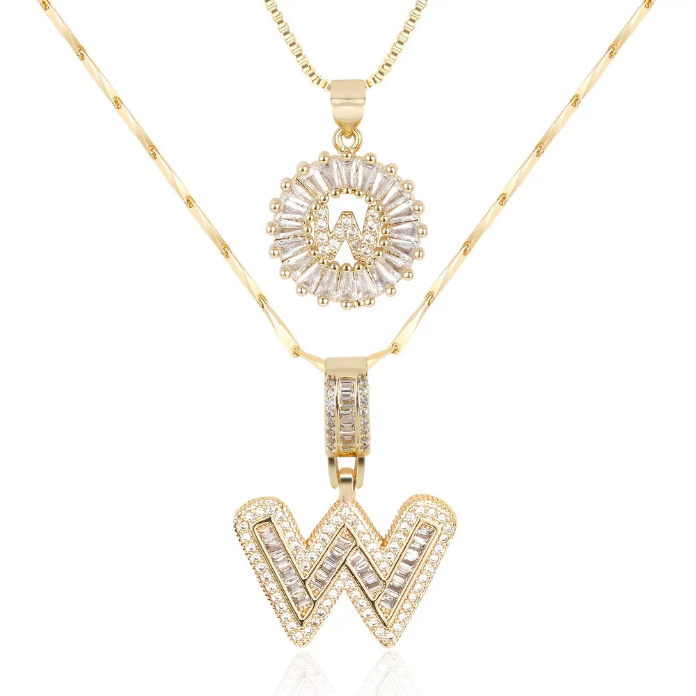 💖2 Pack - Initial Letter Pendant Necklaces