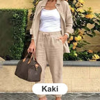 Women's Cotton Linen Long Sleeve Blouse And Pants Set 🧥+👖