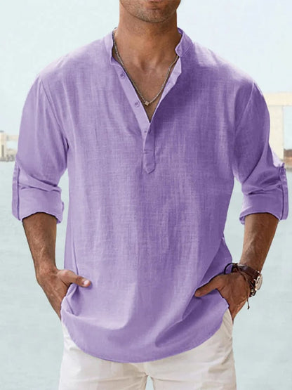 🔥Men's Cotton Linen Casual Long Sleeve Shirt