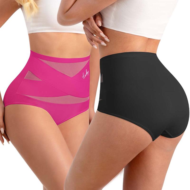 🌸Buy 1 Get 3 Packs✨Plus-Size High-Waist Cross Tummy Control Panties