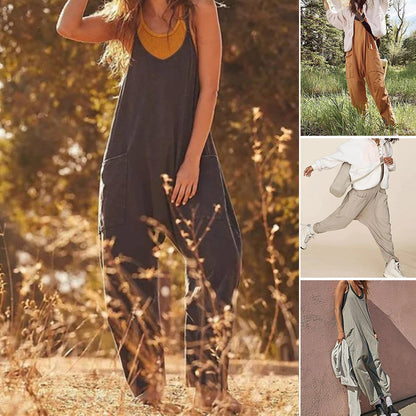 ❤️‍🔥Solid V-Neck Sling Pocket Jumpsuit