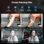 52mm Clip-0n CPL Phone CameraLens Filter Kit, Circular PolarizerPolarizing Filter Compatible with Mostcell phones