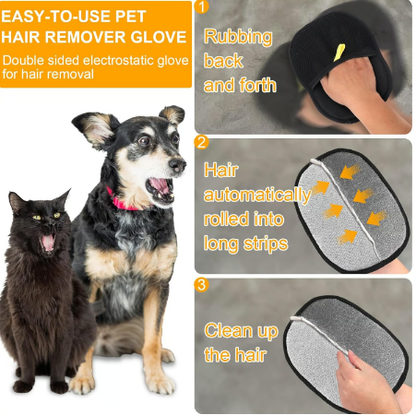 🔥BUY 1 GET 1 FREE🔥🐾🧤 Pet Hair Remover Electrostatic Gloves – Double-Sided Efficient, Soft Silicone & Washable Reusable (Versatile Home+Car)!