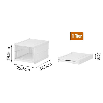 Caja de almacenamiento de zapatos de 1/3/6 capas, caja de zapatos apilable y plegable, sin necesidad de instalar un zapatero