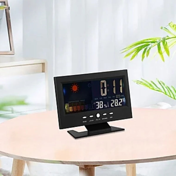 🔥Digital LED Temperature Humidity Monitor Weather Forecast LED Table Alarm Clock