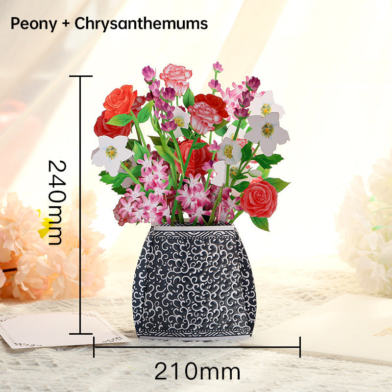 3D Flower Standing Greeting Cards（Give mom the unique love that blooms like a flower）