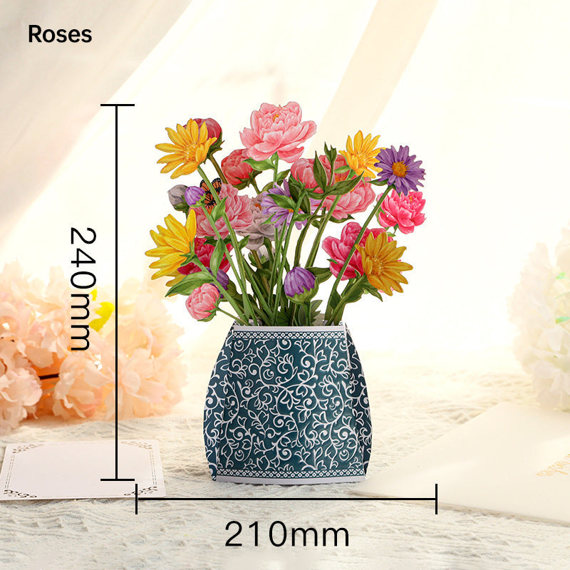 3D Flower Standing Greeting Cards（Give mom the unique love that blooms like a flower）