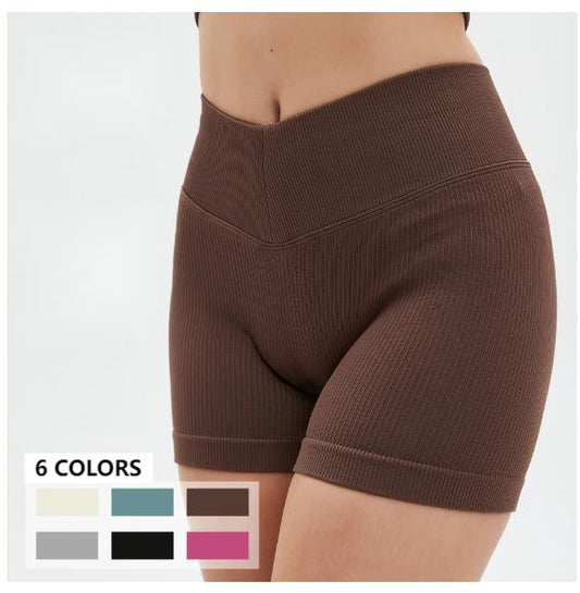 Shorts de entrenamiento para yoga y correr de cintura alta con control de abdomen