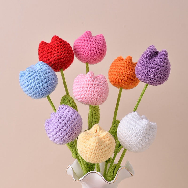 Handmade Crochet Roses & Tulips Flowers