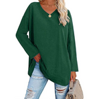 💋Women's Loose Long Sleeve Fashion V-neck Top