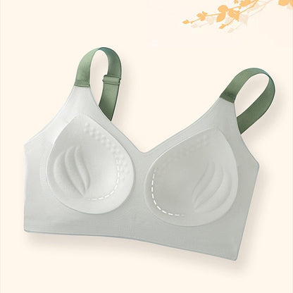 ✨Color-Blocked Non-Marking Gathered Push-Up Bra