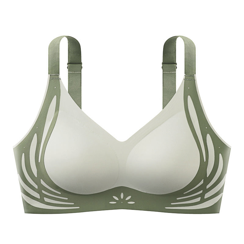 ✨Color-Blocked Non-Marking Gathered Push-Up Bra