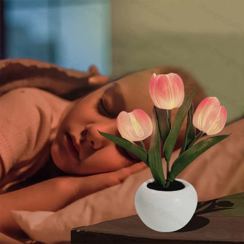 LED Tulip Night Light Flower Table Lamp🌷✨