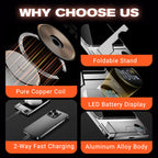 Ultra-thin Fast Charging with Built-in Bracket Lanyard Magnetic Wireless External Battery Mobile Power Supply