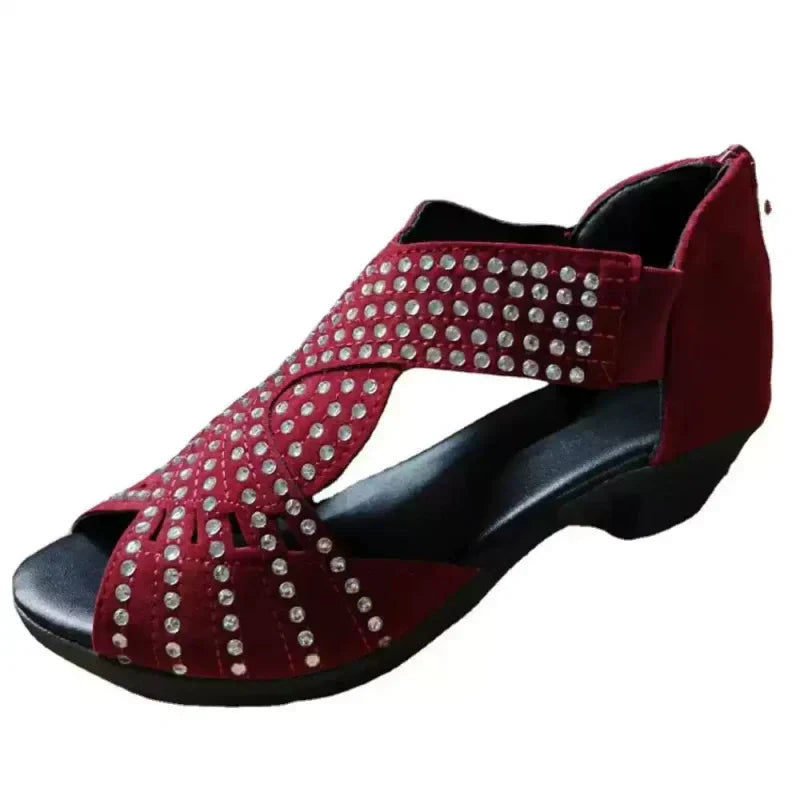 Women's Retro Open Toe Thick Heel Sandals