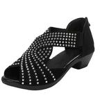 Women's Retro Open Toe Thick Heel Sandals