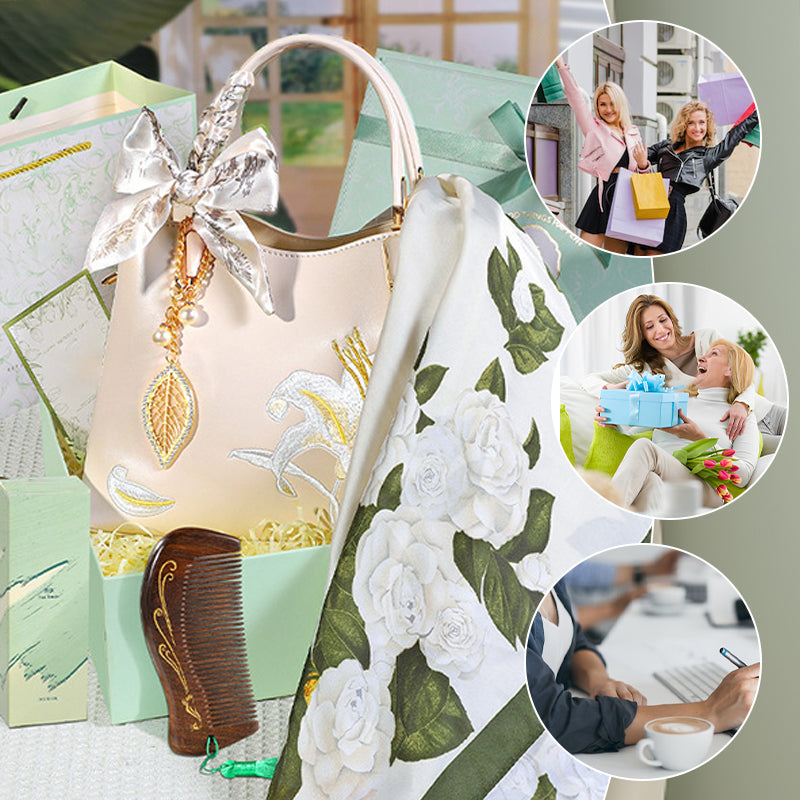 🌸Meet Mother's Day Discount 50%🌸Women's Elegant Embroidered Lily Handbag Gift Box