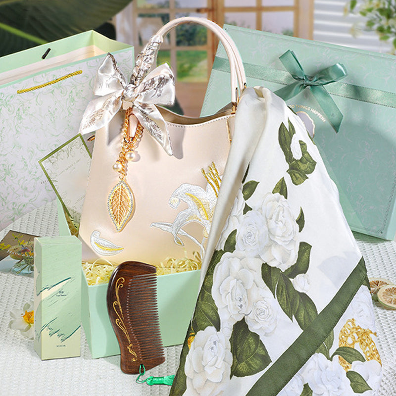 🌸Meet Mother's Day Discount 50%🌸Women's Elegant Embroidered Lily Handbag Gift Box