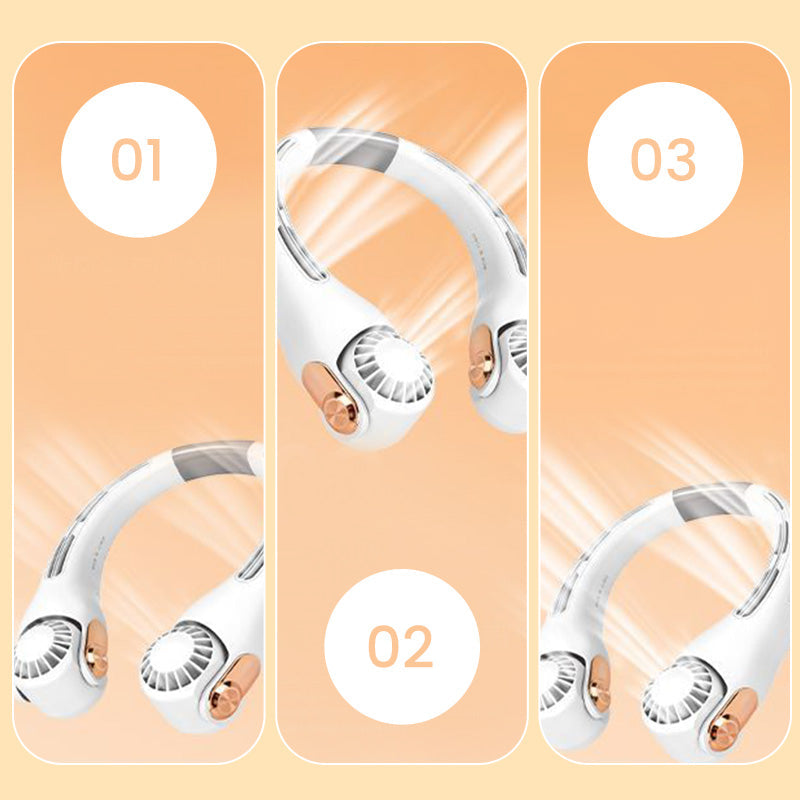 🍃 Neck Air Conditioner Fan – Ultra‑quiet, 360° rotating, 3 speeds. Hands‑free cooling, long battery. Summer essential! 😎🌬️