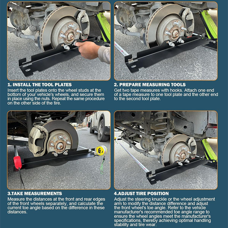 🔥Garage Essential: Anti-Slip Wheel Alignment Plate - Premium Stainless Steel