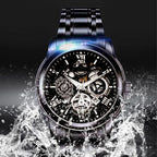 🔥Men's Waterproof Roman Skeleton Automatic Mechanical Watch