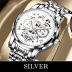 🔥Men's Waterproof Roman Skeleton Automatic Mechanical Watch