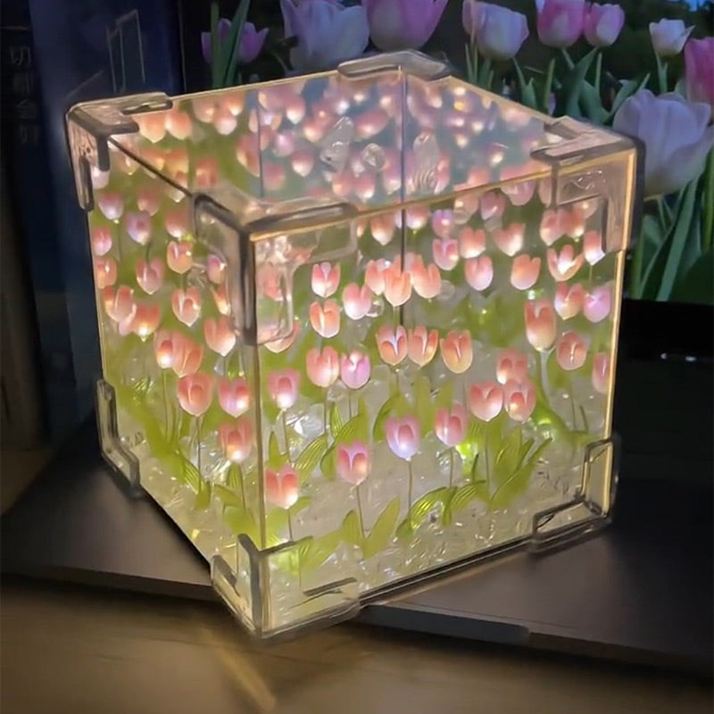 🎁🎄Magic Cube DIY Tulip Mirror Light