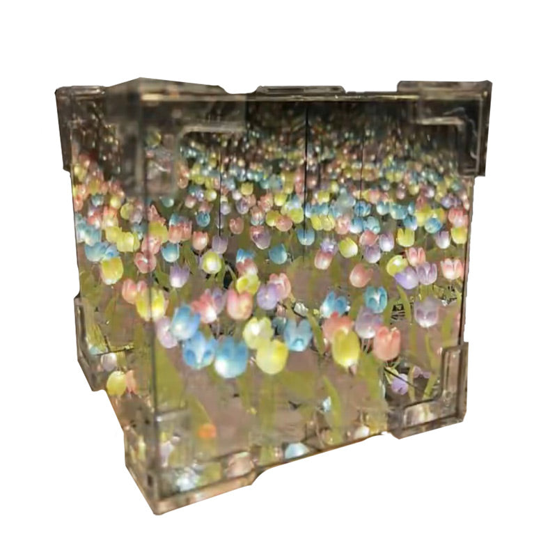 🎁🎄Magic Cube DIY Tulip Mirror Light