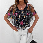 🌸Women's Printed Mesh Patchwork Top