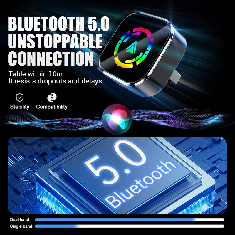 2-in-1 Draadloze Adapter voor iPhone & Android Auto