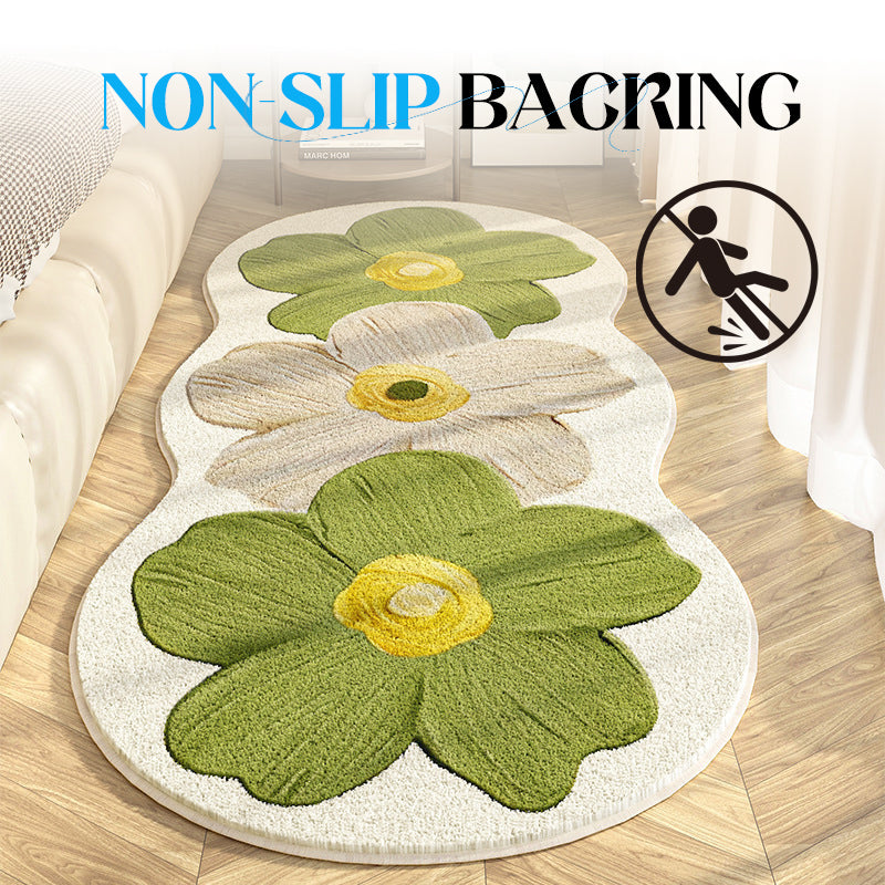Soft Irregular Flower Pattern Rug