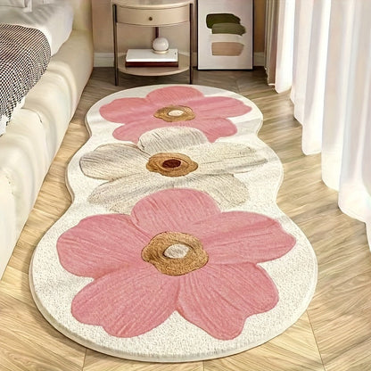Soft Irregular Flower Pattern Rug