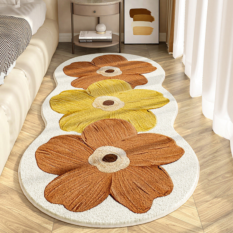 Soft Irregular Flower Pattern Rug