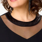 Women's Elegant Black 3/4 Sleeve Sheath Dresses