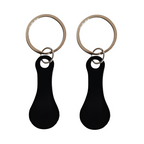 2 Pieces Stainless Steel Shopping Trolley Token Keyrings