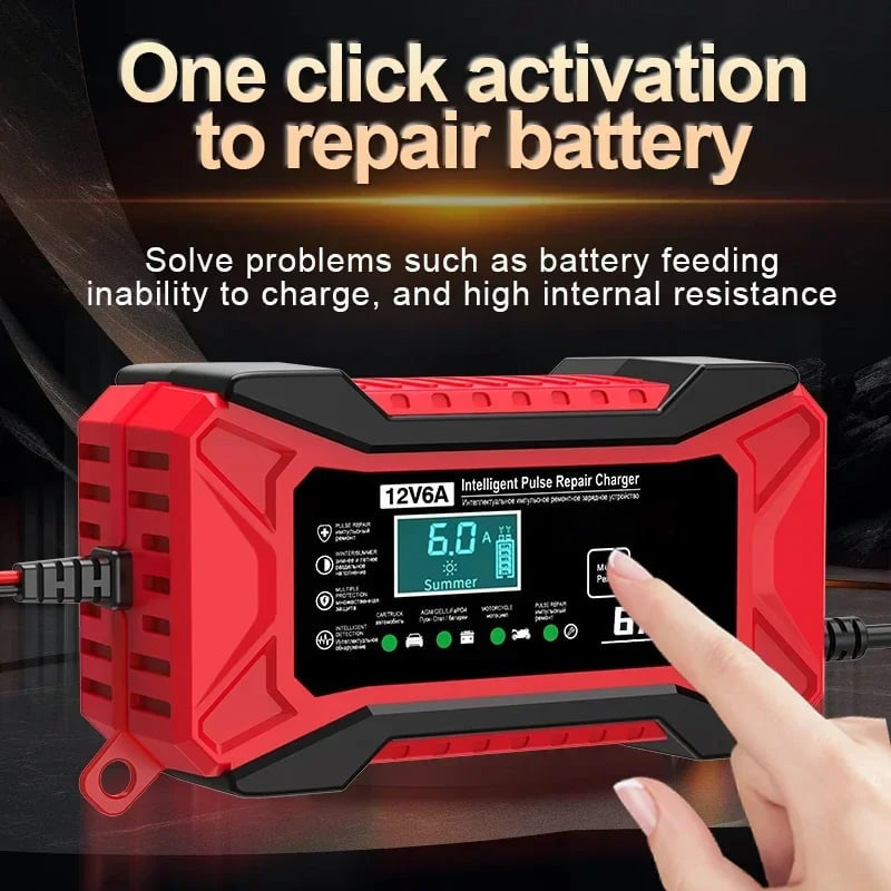 🛵🔋Smart Battery Charger for Car & Motorcycle