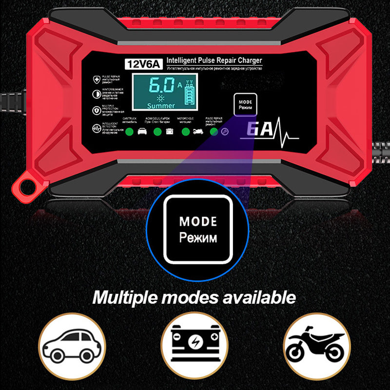 🛵🔋Smart Battery Charger for Car & Motorcycle