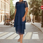 🔥Hot Sale🔥Women's Layered Mesh A-Line Midi Dress