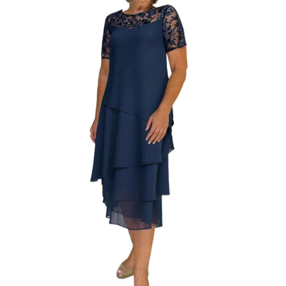 🔥Hot Sale🔥Women's Layered Mesh A-Line Midi Dress