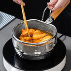 💞 Handheld Steel Sieve – No Rust, No Splatter 🍲
