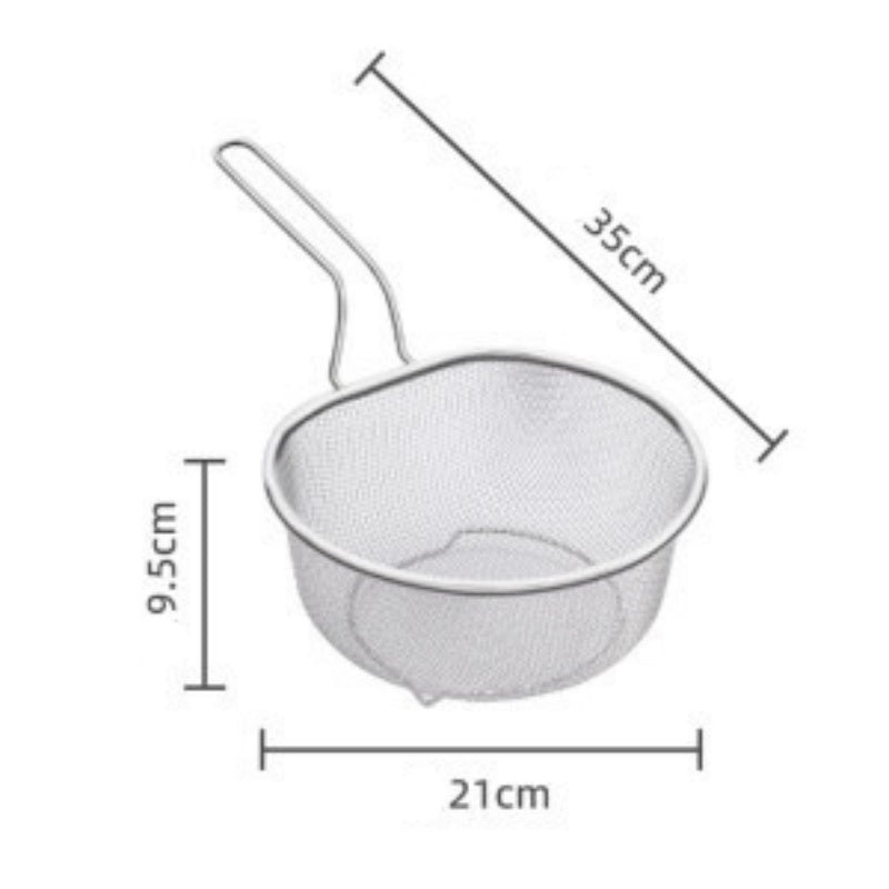 💞 Handheld Steel Sieve – No Rust, No Splatter 🍲