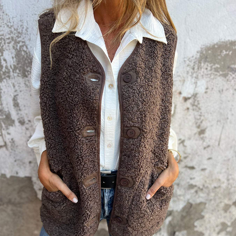 🔥Women's Fall Button Down Short Warm Vest