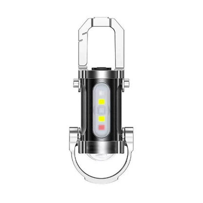 🔦💡 Keychain Flashlight – LED+COB dual light, 7 modes for every need. Ultra-light 29g – clip it on your keys or jacket. Never be caught in the dark again – safe walks, every time! 🚶✅