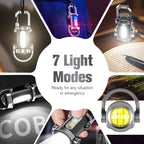 🔦💡 Keychain Flashlight – LED+COB dual light, 7 modes for every need. Ultra-light 29g – clip it on your keys or jacket. Never be caught in the dark again – safe walks, every time! 🚶✅