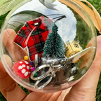 🎄  Holiday Sewing Snow Globe -DIY Craft Ornament with Glitter & Mini Figures, Festive Decor for Tree or Gift 🧵📦
