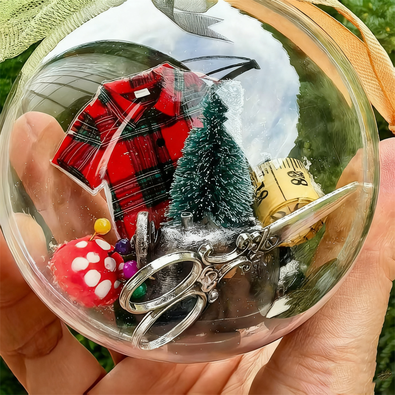 🎄  Holiday Sewing Snow Globe -DIY Craft Ornament with Glitter & Mini Figures, Festive Decor for Tree or Gift 🧵📦